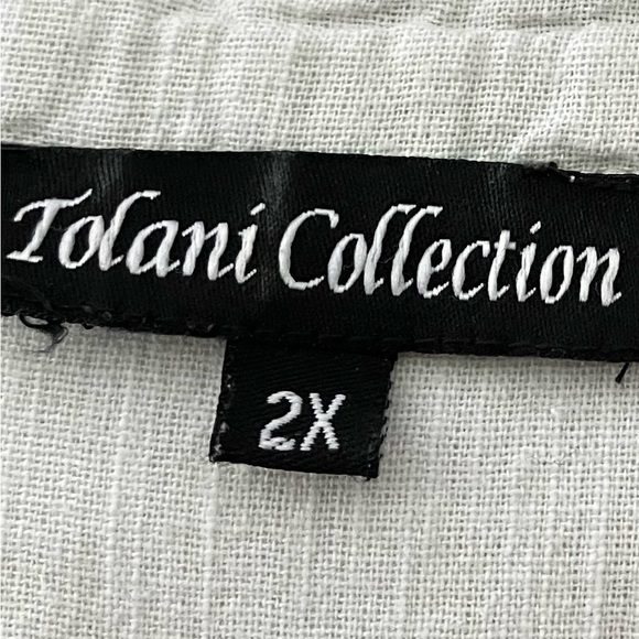 Boho Light Cream Floral-Embroidered Top, 2X - Picture 3 of 6